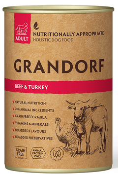 Консерви Грандорф для собак яловичина та індичка | Grandorf Beef & Turkey 400 грам GDW99404 фото