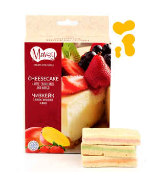 Ласощі для собак чізкейк з яблуком клюквою та манго | Mavsy Cheesecake Apple Cranberry and Mango 50 грам FDMAVSY10 фото