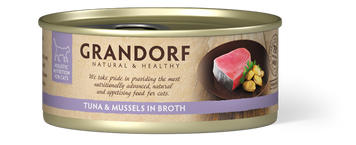 Консервы для кошек Грандорф тунец с мидиями | Grandorf Tuna Fillet & Mussels 70 грамм GDCW0807 фото