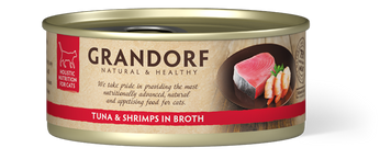 Консервы для кошек Грандорф тунец с креветками | Grandorf Tuna Fillet & Shrimps 70 грамм GDCW0907 фото