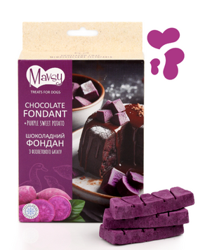Ласощі для собак Mavsy шоколадний фондан з фіолетового батату | Mavsy Treats For Dog Chocolate Fondant Purple Sweet Potato 50 грам FDMAVSY12 фото