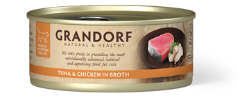 Консервы для кошек Грандорф филе тунца и курицы | Grandorf Tuna Fillet & Chicken in Broth 70 грамм GDCW1207 фото